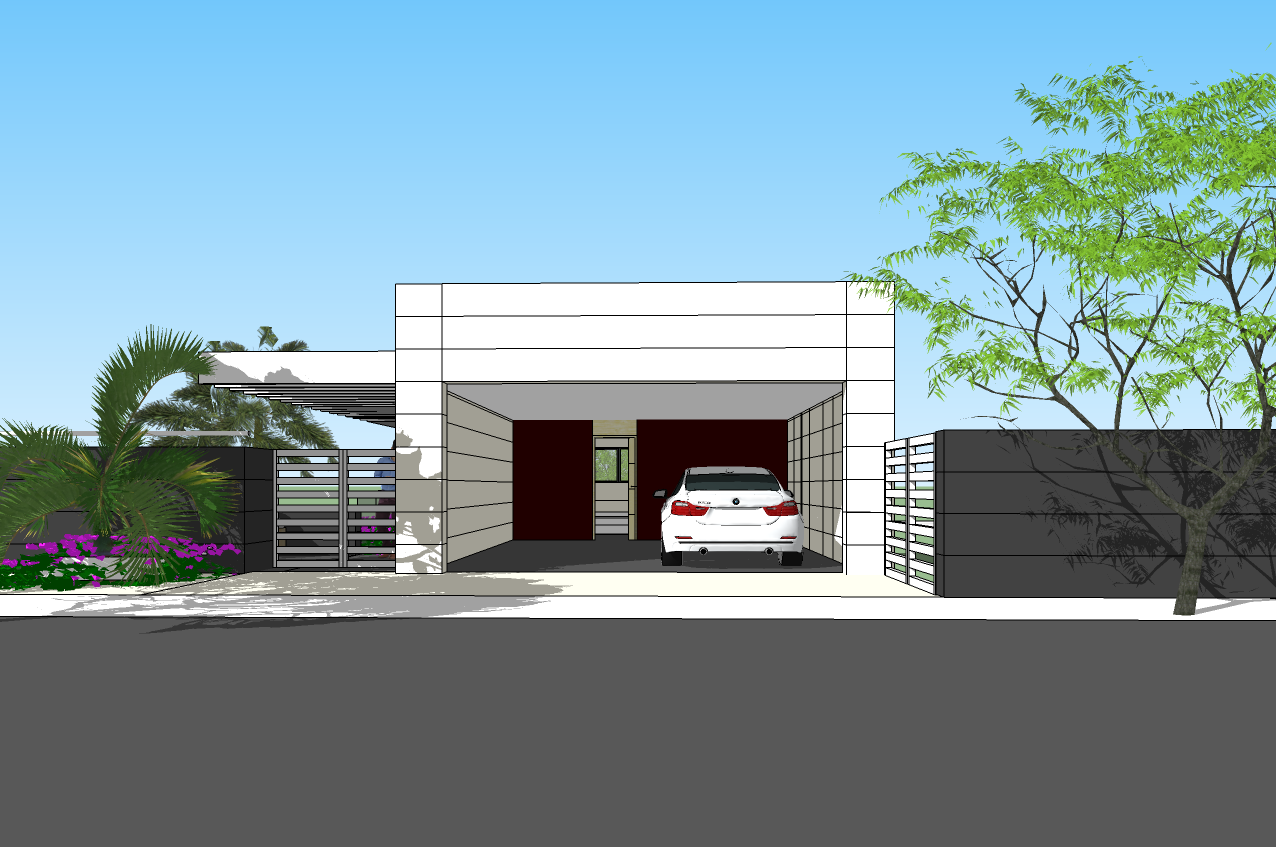 proyecto casa y garaje vista garaje - taller arquitectura RM